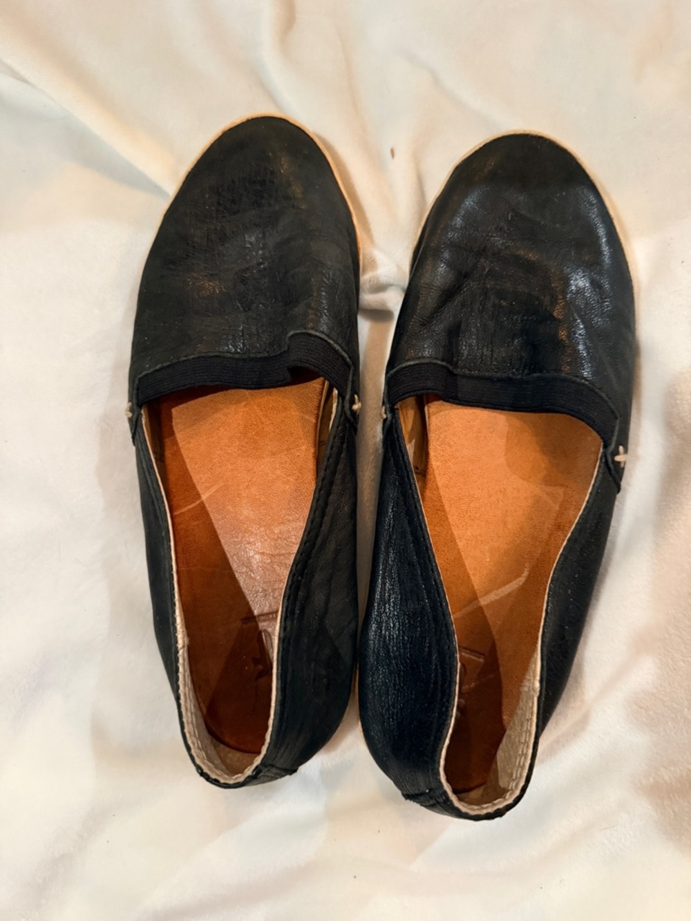 Frye Melanie Slip On Leather Black Shoes Size 7.5